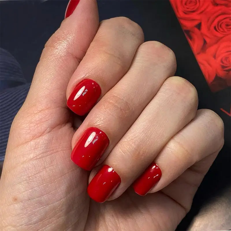120PCS Press-On French Fake Nails Set - Reusable Solid Color Acrylic Nails for DIY Nail Art