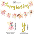 Fairy Birthday Party Decorations Flower Fairy Cutout Banners for Girls First Celebration