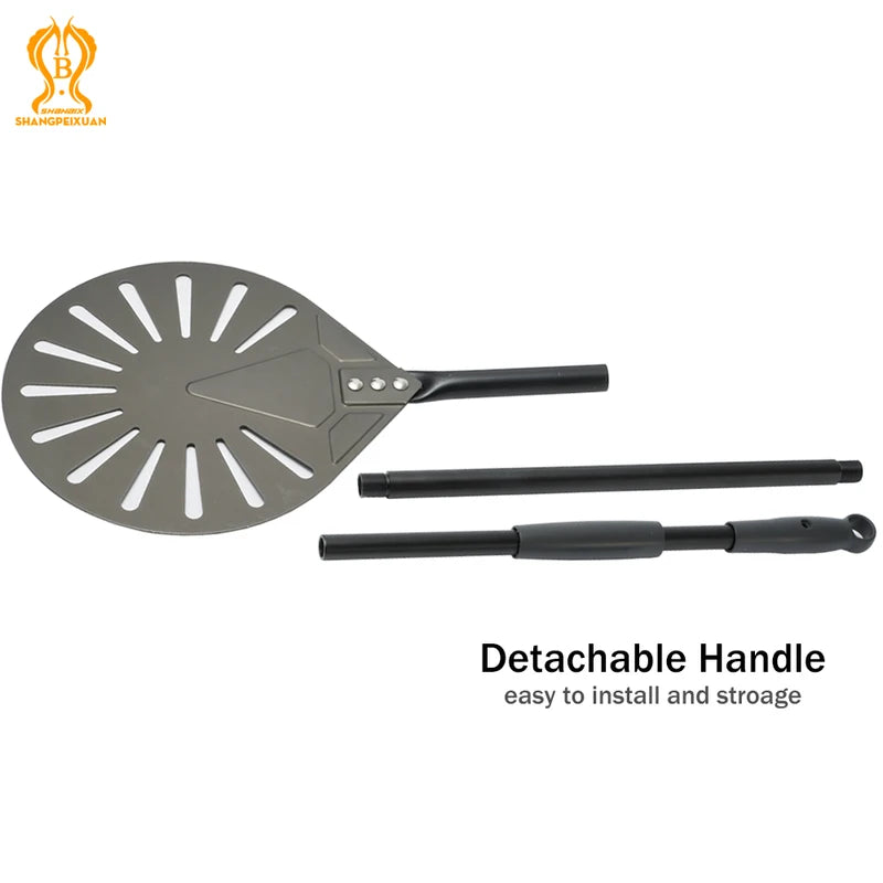 7/8/9 Inch Hard-Anodized Aluminum Pizza Peel with Detachable Handle – Baking Accessory