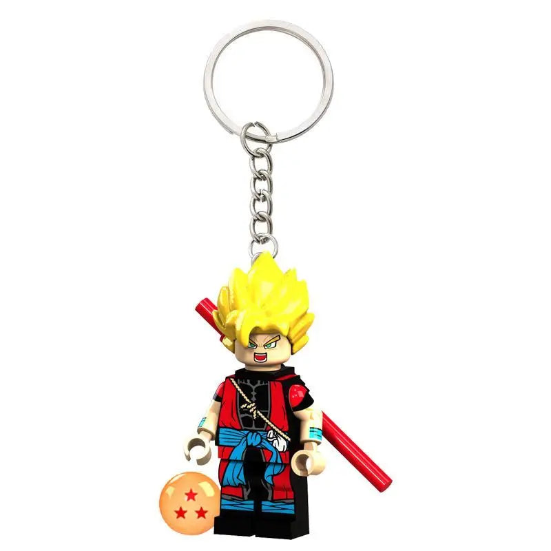 Dragon Ball Son Goku Keychain Anime Figure - Car, Backpack & Jewelry Pendant, Multiple Colors