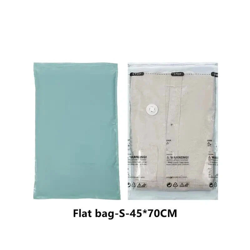Large No Pump Vacuum Storage Bags for Clothes & Blankets - Space Saving Compression Bags