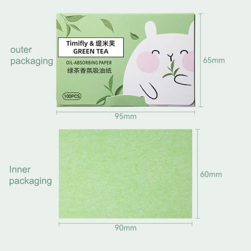 100 Pcs Oil Control Face Blotting Paper for Makeup & Skin Oil Absorption
