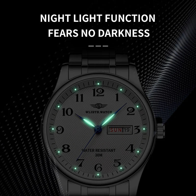 Men's Retro Business Watch Waterproof Steel Band Quartz Timepiece