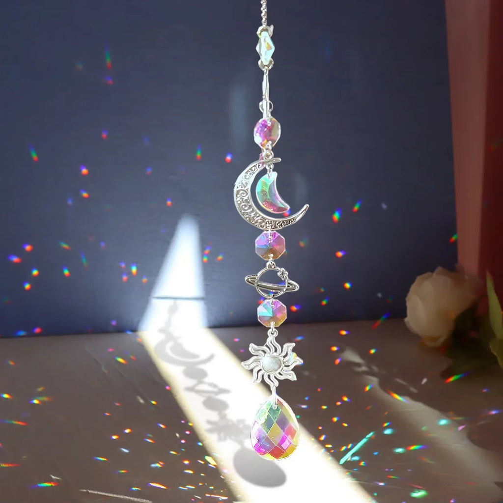 Crystal Wind Chime Rainbow Maker Sun Catcher Decor for Garden & Home