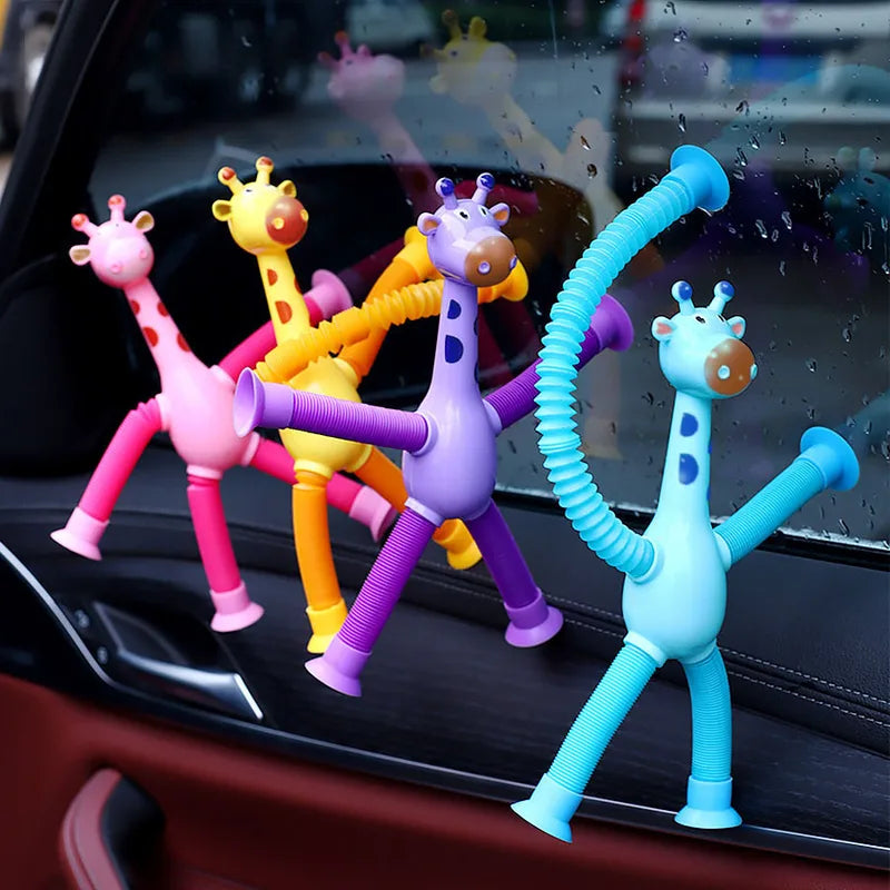Children's Giraffe Robot Toy with Suction Cup & Telescopic Features - Creative Puzzle