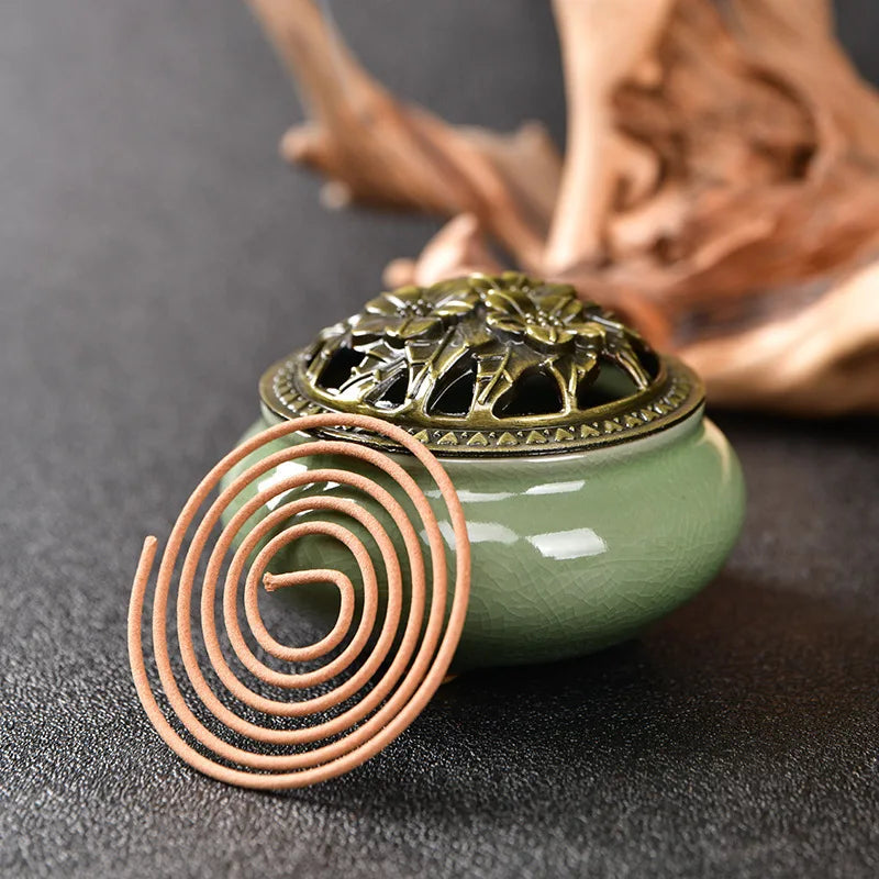 Natural Coil Incense Plates Set - Aromatherapy Yoga Fragrance for Indoor Use