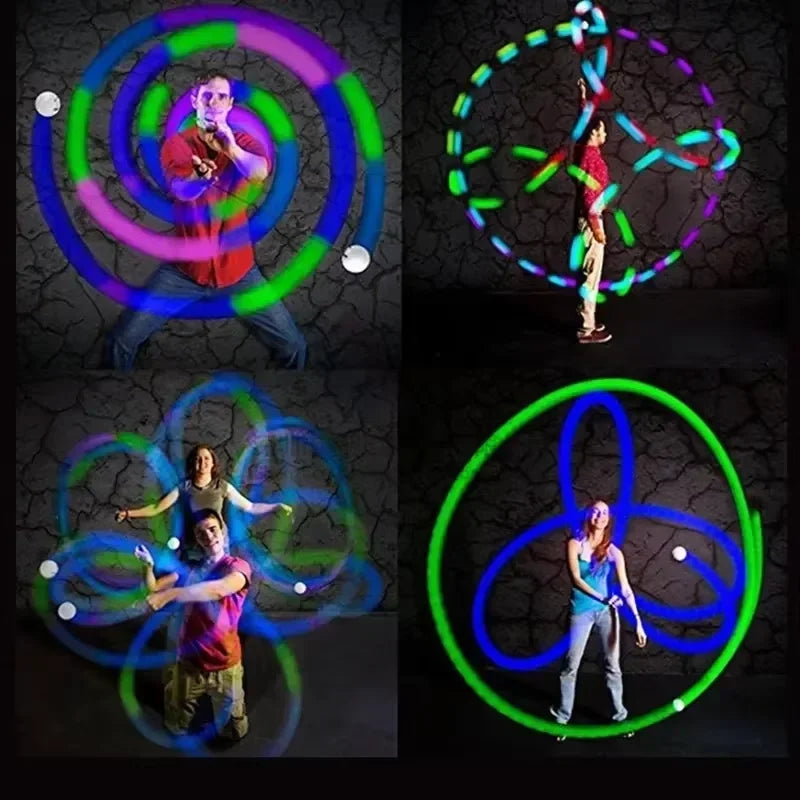 LED Poi Balls for Belly Dance & Stage Performance - Luminous Light Up Props, 7.4cm
