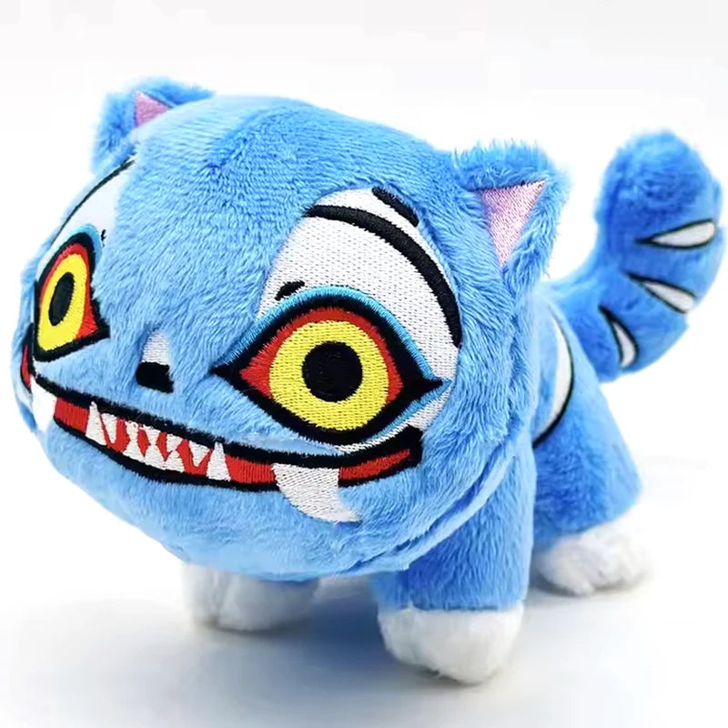 Anime Plush Tiger Stuffed Toy with Black Hat & 3 Eyes - Cute Collectible Gift