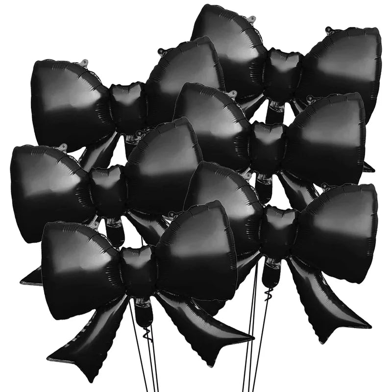 6 Pack 21-Inch Aluminum Foil Balloons with Bow Ties for Parties & Celebrations