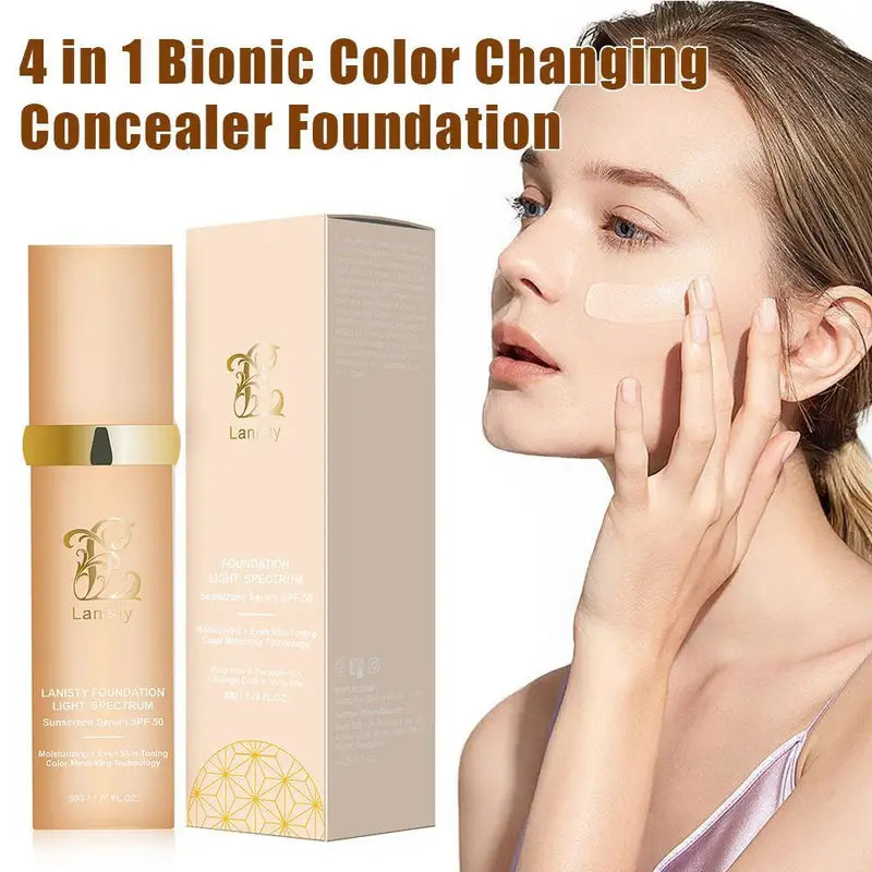 4-in-1 Biomimic Foundation with SPF50+ Longwearing Concealer & Color Changing Formula