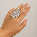 Ginkgo Leaf Ring for Women and Men - Metal Fan-Shaped Finger Jewelry