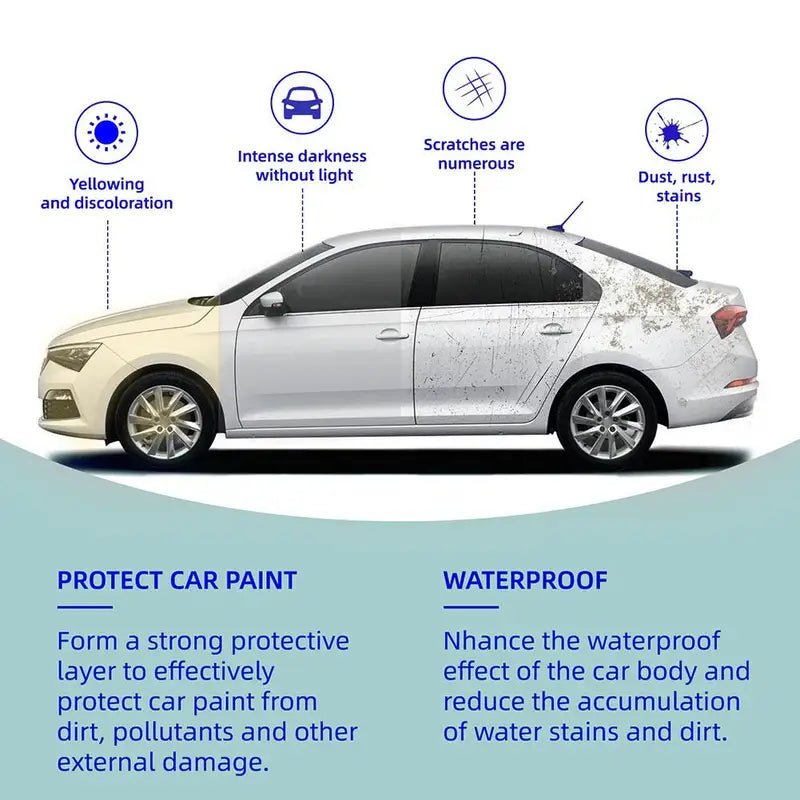 Ceramic Car Wax Sealant Kit - Waterproof Scratch-Resistant Coating with Applicator Sponge