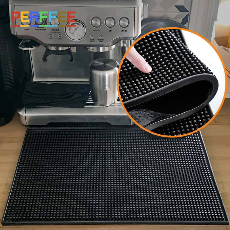 Rubber Anti-Slip Coffee Bar Mat Waterproof Heat-Resistant Drain Mat for Home Café