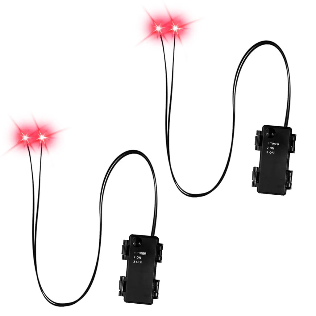 Halloween LED Glowing Eyes with Timer - Waterproof Skeleton Prop Lights Set of 2