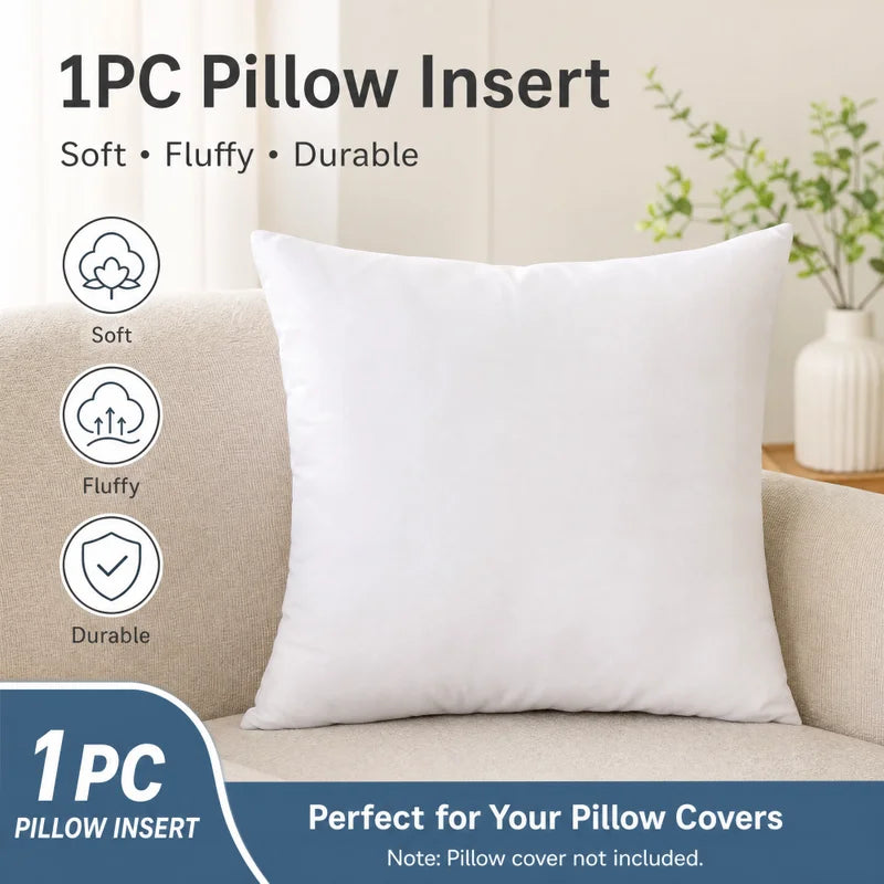 Square Pillow Insert 30x30cm - High Resilience Cushion Core for Sofa Bed Car Seat