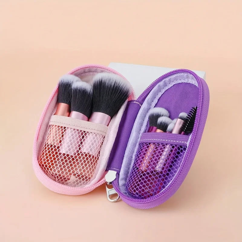 Mini Makeup Brush Set 10 Pcs - Powder Eyeshadow Foundation Blush Concealer Tools