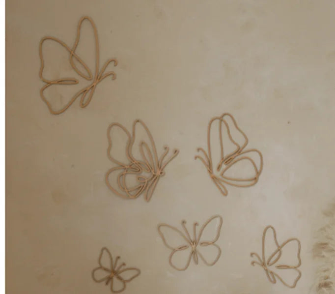 Wooden Butterfly Wall Decor Set - Nursery Baby Room Wall Art, Kids Room Decor