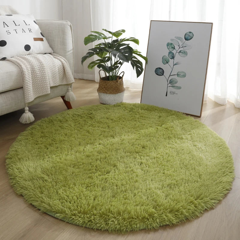 Large Shaggy Area Rug - Soft Round Carpet for Living Room & Bedroom, Multi Color Options
