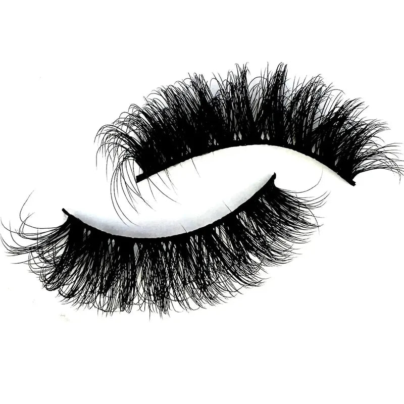 10 Pairs Dramatic Fluffy Faux Mink Cat Eye Lashes - Wispy Long Volume False Eyelashes