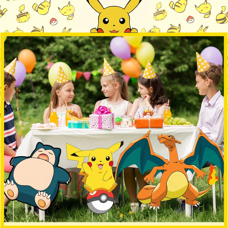 Pokemon Yard Signs Set - 8pcs Lawn Decorations for Pokemon Party