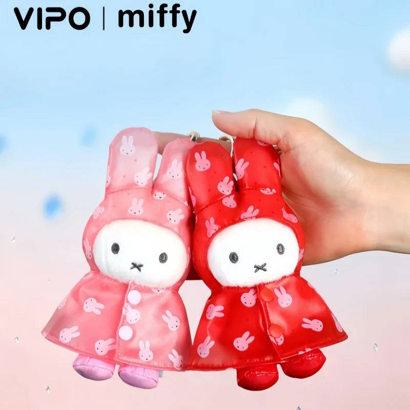 Kawaii Miffy Raincoat Blind Box Collectible Figurine Bag Charm Trendy Toy