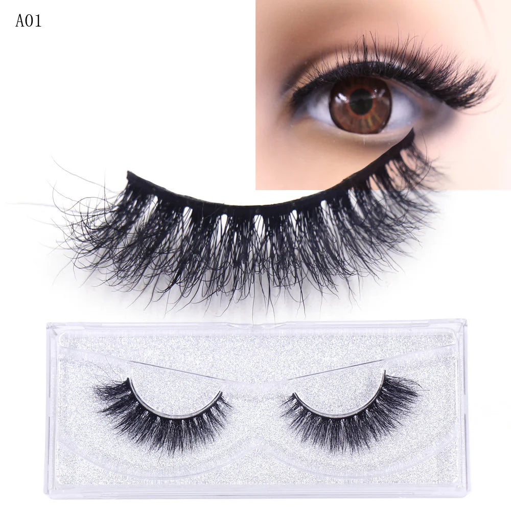 Long Lasting 3D Mink Eyelashes - Natural Volume & Curly False Lashes