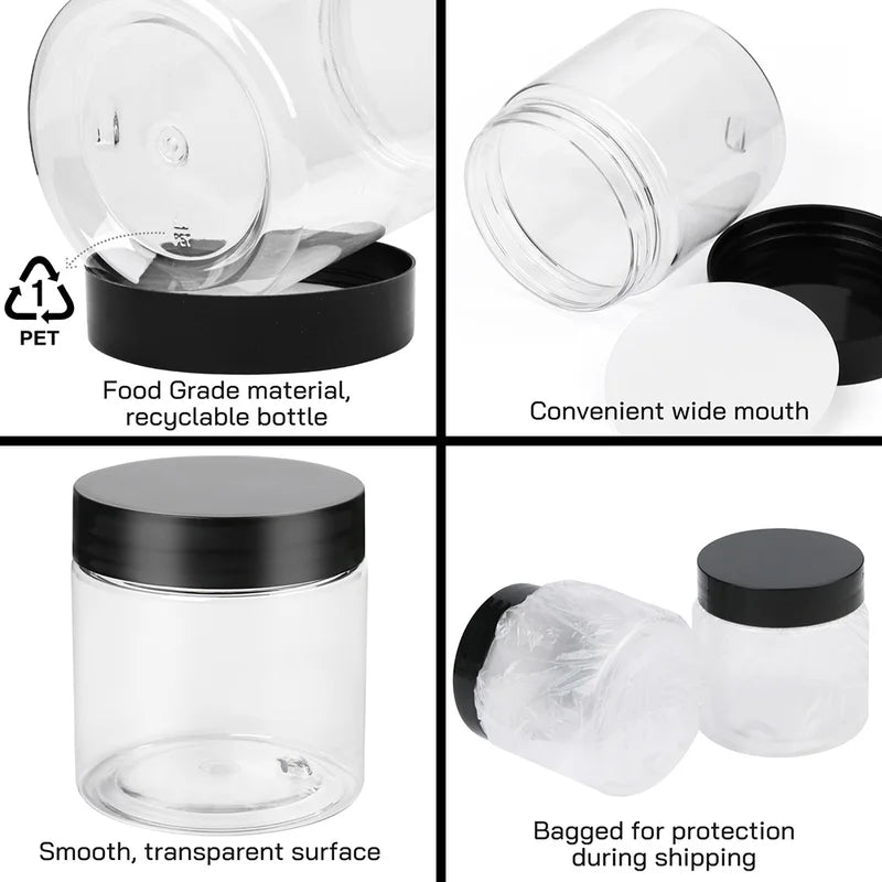 12PCS Large Capacity Sealed Food Storage Jars - Transparent Kitchen Organizer