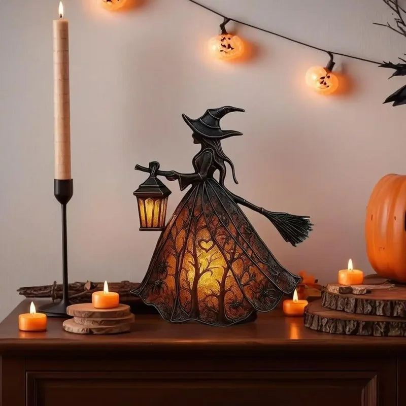 Halloween Witch Ghost 3D Lantern Lamp - Spooky Party Indoor Outdoor Decor