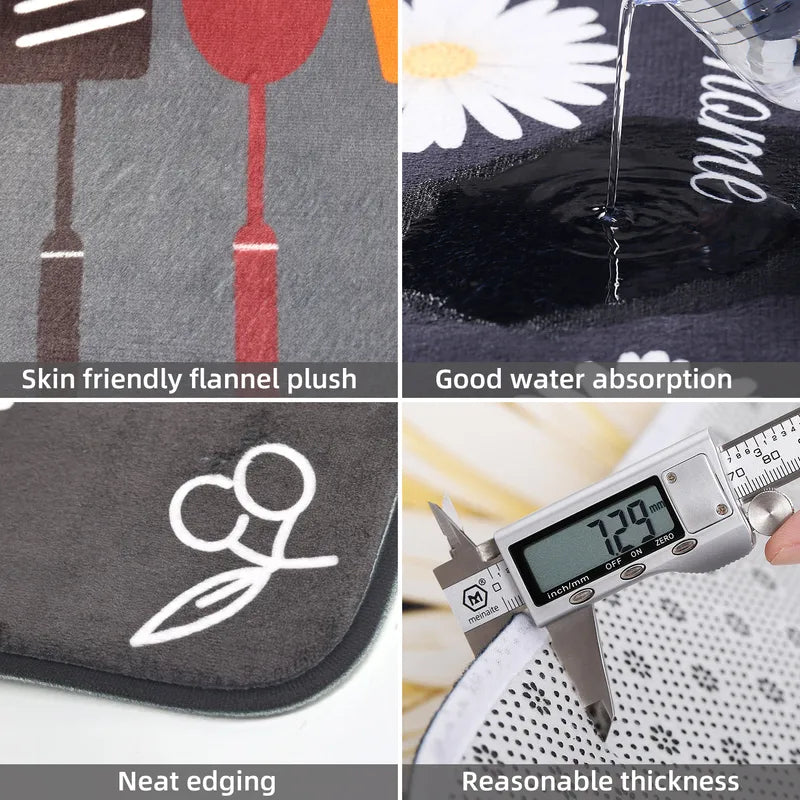 Multi-Purpose Water Absorption Sponge Mat for Kitchen and Bathroom - Anti-Skid & Machine Washable