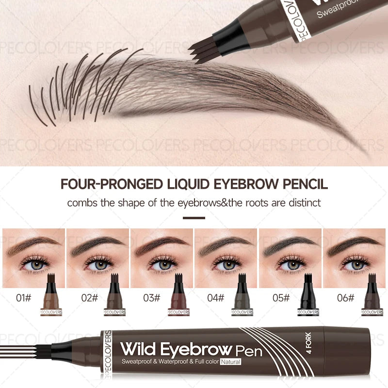 Waterproof Long-Lasting Eyebrow Pen with Smooth Finish - Multiple Colors