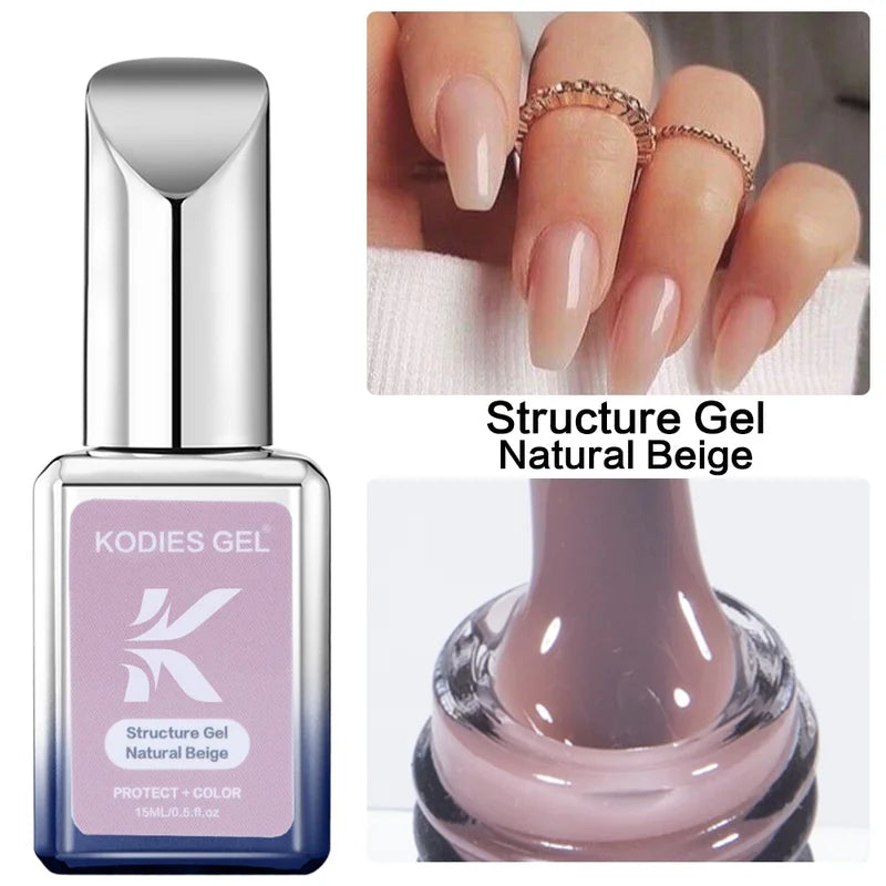 Rubber Base Gel Nail Polish - Ivory Beige Semi-Permanent UV/LED Nail Art