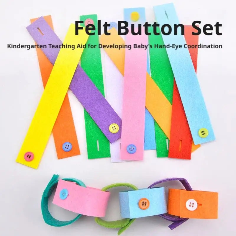 Montessori Felt Button Toy Set for Fine Motor Skill Development & Dress Practice