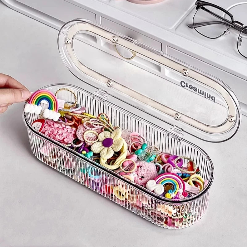 Hair Accessories Organizer Acrylic Storage Box with Multiple Compartments