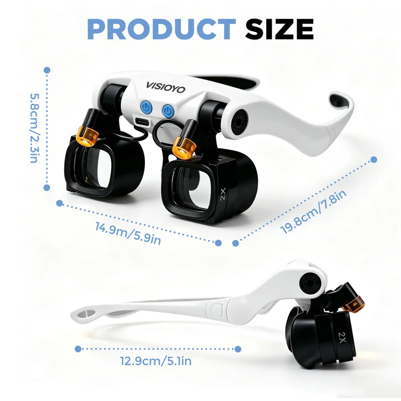LED Magnifying Glass Set with Interchangeable Lenses for Watch Repair Jewelry & Electronics