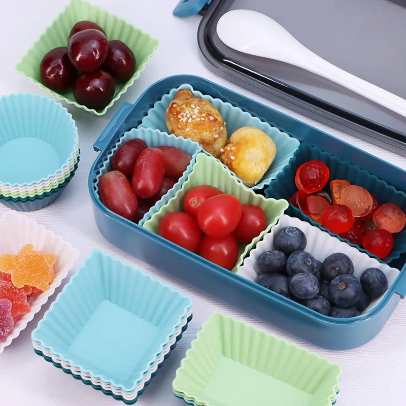 Reusable Silicone Cupcake & Muffin Liners Set - Non-Stick Baking Molds, 12 Pcs