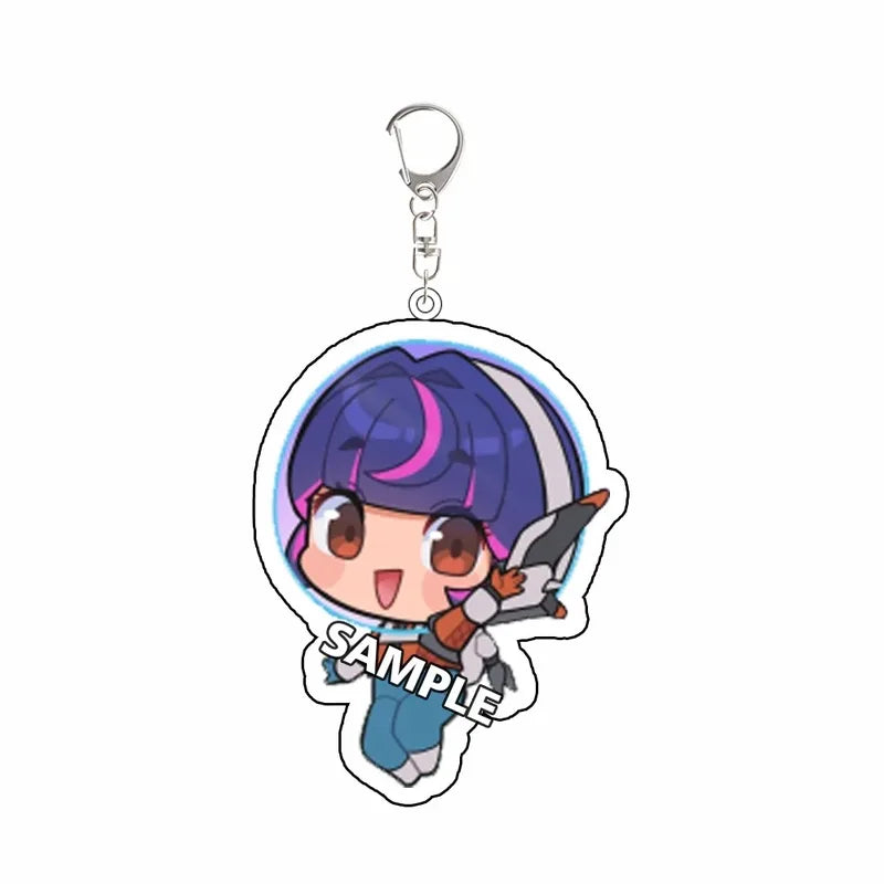 Overwatch Acrylic Keychain Set - Mercy, Juno, Kiriko, Lifeweaver, Sombra Backpack Accessories