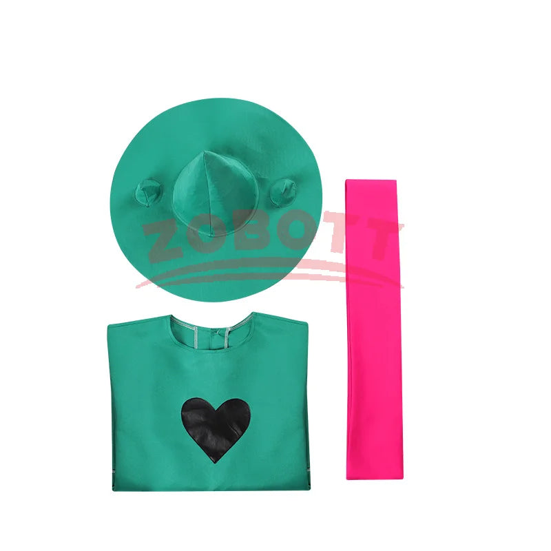 Undertale Ralsei Cosplay Hoodie Cape Costume with Hat and Scarf - Halloween Outfit