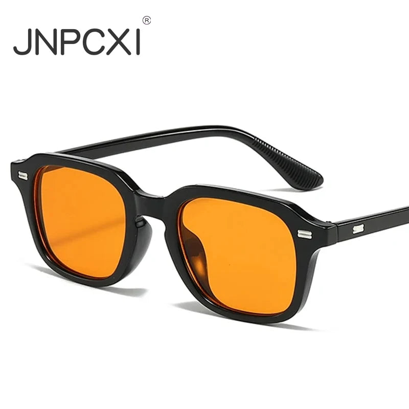Square Candy Color Sunglasses for Women and Men UV400 Retro Rivets Shades