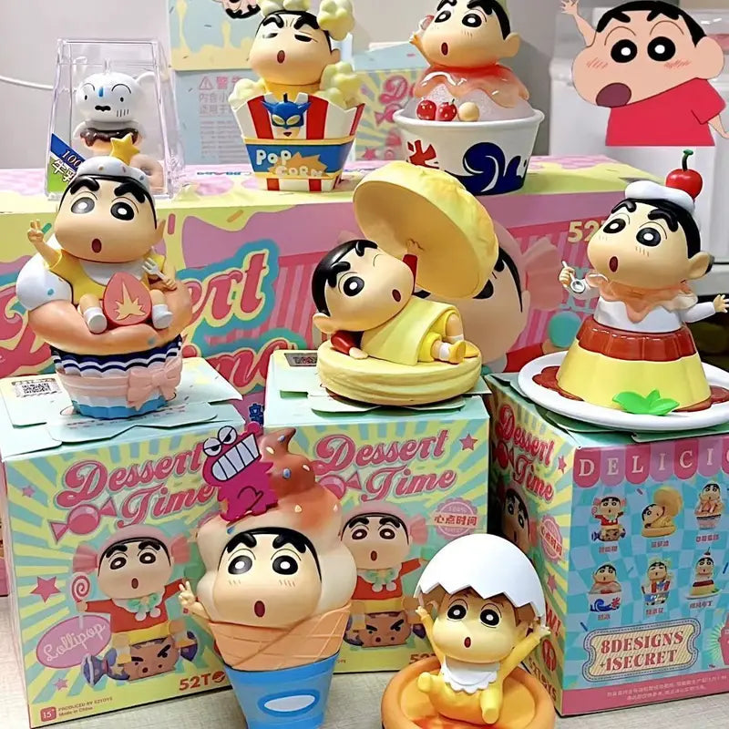 Crayon Shin-Chan Dessert Series Nohara Action Figure Blind Box Toy Gift for Collectors