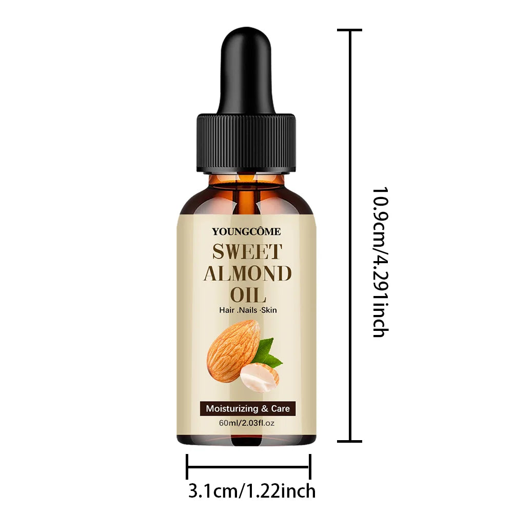 Pure Natural Almond Essential Oil 40/60ml Moisturizing Skin and Hair Care Diffuser Oil