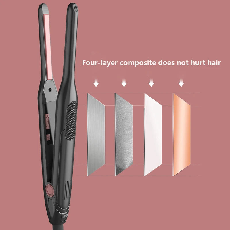 Professional Ceramic Coated Flat Iron for Short Hair & Beard Styling