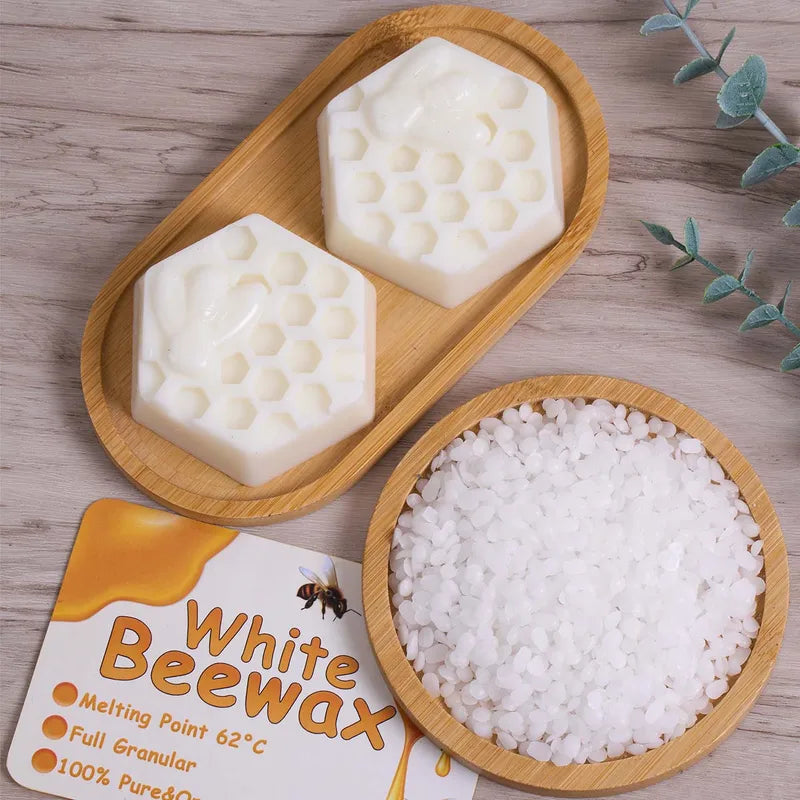 1000g Natural White Beeswax for Candle Making - Granular Raw Material