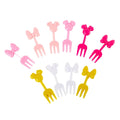 Mini Cartoon Fruit Forks - 10 Pack Reusable Plastic Childrens Snack & Dessert Utensils