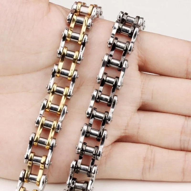 Men's Stainless Steel Biker Chain Bracelet Link Motorcycle Jewelry