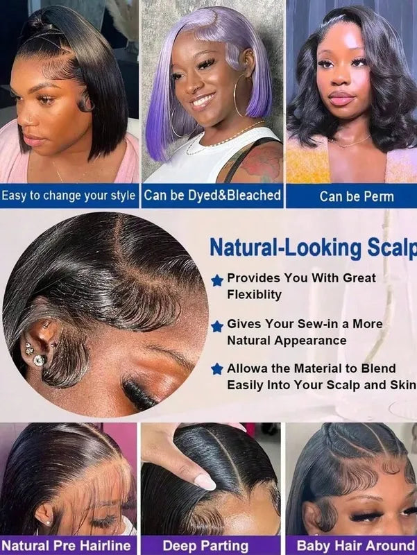 Human Hair Wigs 13x4 13x6 HD Lace Frontal & Glueless Closure Body Wave 40-42 Inches