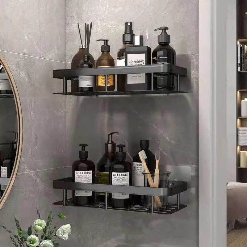 No-Drilling Wall-Mounted Bathroom Shelf Storage Rack for Bathroom Accessories
