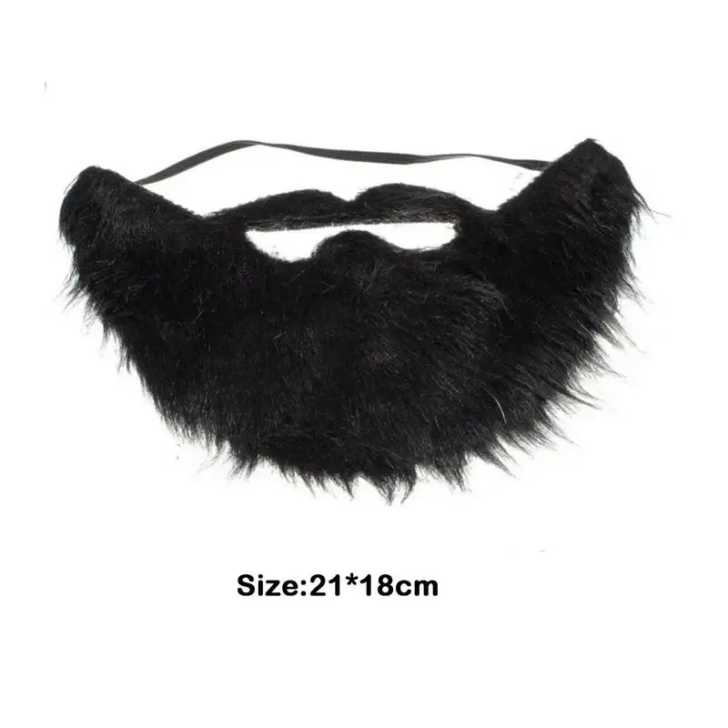 Fake Beard and Mustache Costume Props - Synthetic Fiber, Full Shape, Elastic Band, Multiple Colors