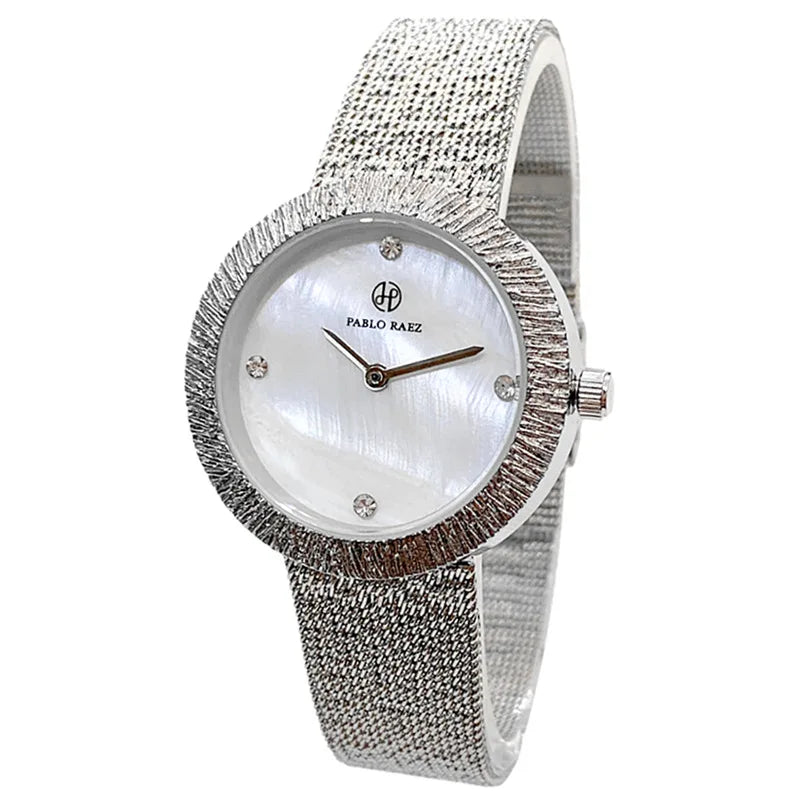 Women's Water-Resistant Quartz Watch with Adjustable Milanese Strap - Multiple Colors