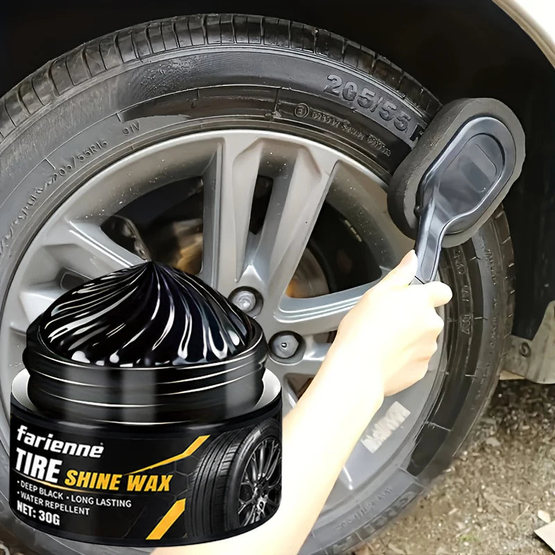 Car Tire Gloss Black Wax - Long Lasting Shine & Protective Coating