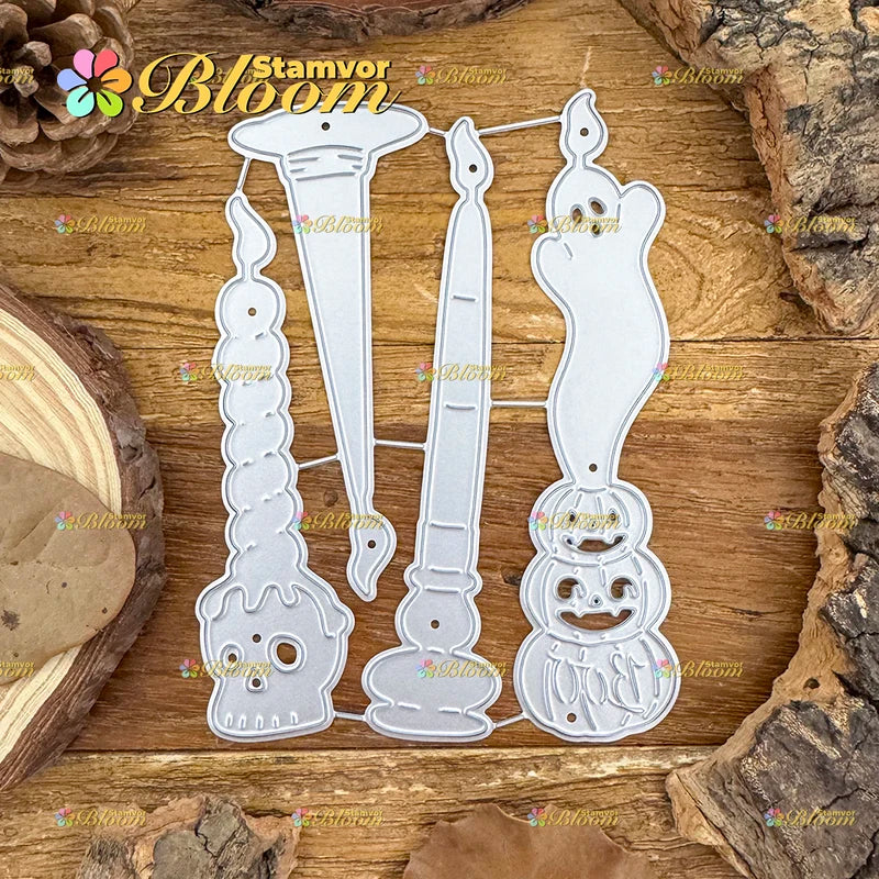 Halloween Skull and Pumpkins Metal Cutting Dies for Scrapbooking and Embossing